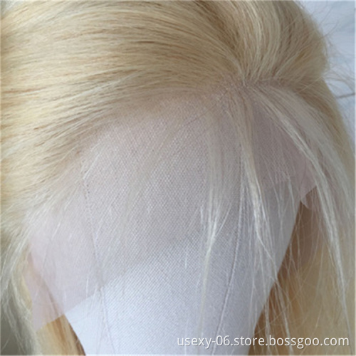Best Quality 613 Lace Front Wig Raw Virgin Russian Cuticle Aligned Human Hair Blonde Wigs